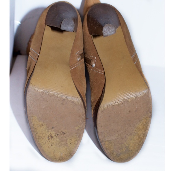 Guess vintage  Carmel colored suede Zip up platform boots  SZ 6 - Picture 4 of 5